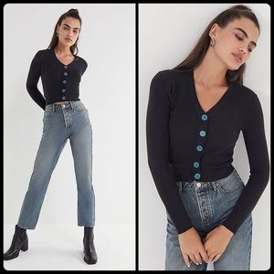 Urban Outfitters Crop Cardigan Black